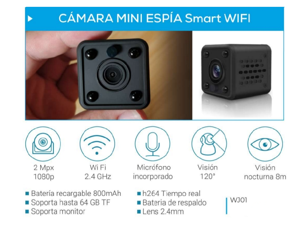 Mini Camara Espia Wifi 2.4 Ghz Bateria Recargable Microfono